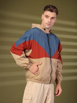 CHKOKKO - Men Multi-Color Polyester Stylish Zipper Winter Sports Jacket