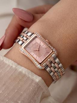 Carlton London - Vivienne Pink Rectangle Dial Women Watch