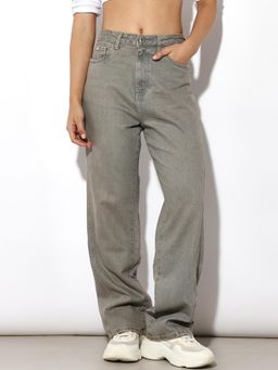 ONLY - Grey Mid Rise Vintage Washed Jeans