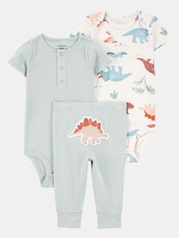 Carter's - Baby Boy Multi-Color Dinosaur Little Character 2 Bodysuits & 1 Joggers
