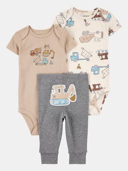 Carter's - Baby Boy Multi-Color Construction Little Character 2 Bodysuits & 1 Joggers