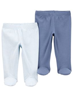 Carter's - Baby Boy Multi-Color Organic Cotton Rib Footed Pants (Pack of 2)