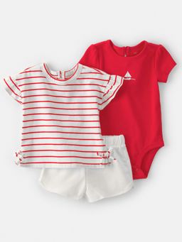 Carter's - Baby Girl Multi-Color Sailboat Top & Onesie with Shorts