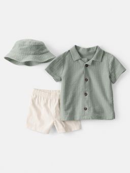 Carter's - Baby Boy Green Shirt & Shorts with Hat