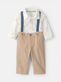 Carter's - Baby Boy White Easter Bunny Onesie & Suspender Pant