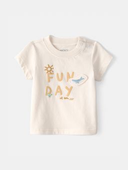 Carter's - Kids Beige Fun Day At Sea Printed T-shirt