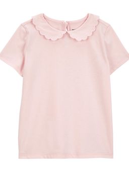 Oshkosh B'gosh - Girls Pink Scalloped Collar Top