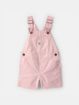Oshkosh B'gosh - Girls Pink Heart Pocket Canvas Dungaree