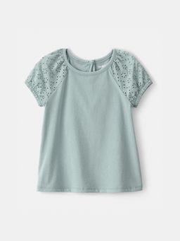 Oshkosh B'gosh - Girls Green Eyelet Top