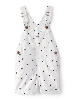 Oshkosh B'gosh - Girls White Polka Dot Dungaree