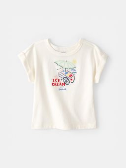 Carter's - Girls White Ice Cream T-shirt
