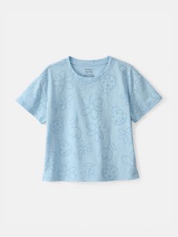 Carter's - Girls Blue Ladybug Floral T-shirt