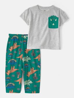 Carter's - Boys Grey Dinosaur Loose Fit T-shirt & Pyjama