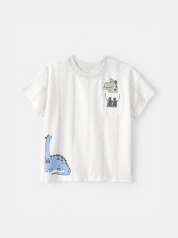 Carter's - Boys White Dinosaur Graphic T-shirt
