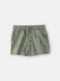 Oshkosh B'gosh - Boys Green Cactus Drawstring Shorts
