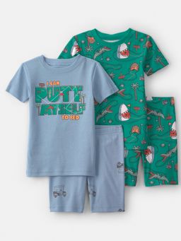 Carter's - Boys Multi-Color Shark Golf Cotton T-shirts & Shorts (Pack of 2)