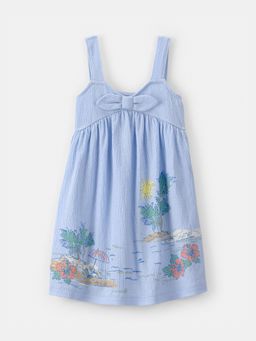 Carter's - Girls Blue Scenic Beach Sleeveless Dress