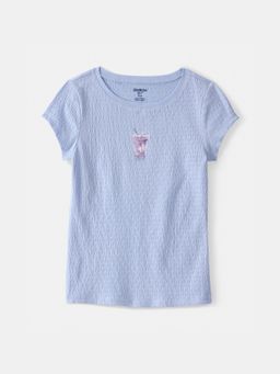 Oshkosh B'gosh - Girls Blue Boba Tea Ruched Top