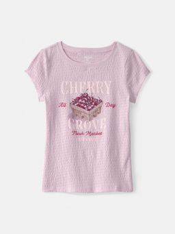 Oshkosh B'gosh - Girls Purple Cherry Ruched Top