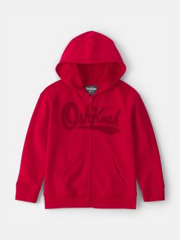 Oshkosh B'gosh - Boys Red Oshkosh Logo Zip-Up Hoodie