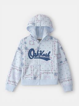 Oshkosh B'gosh - Girls Blue Oshkosh Logo Zip-Up Hoodie