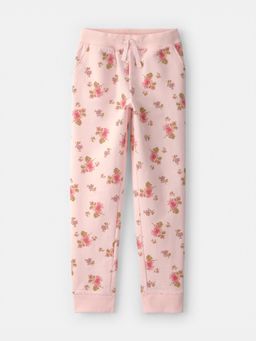 Oshkosh B'gosh - Girls Pink Floral Drawstring Knit Joggers