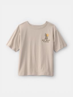 Oshkosh B'gosh - Boys Beige Key West Graphic T-shirt