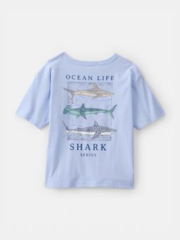 Oshkosh B'gosh - Boys Blue Shark Ocean Life Graphic T-shirt