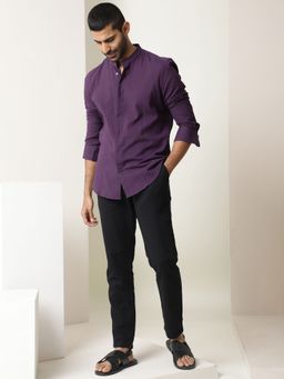 Rare Rabbit - Crinkle Purple Shirt