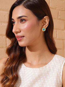 Fabindia - Blue Metal Stud Earrings