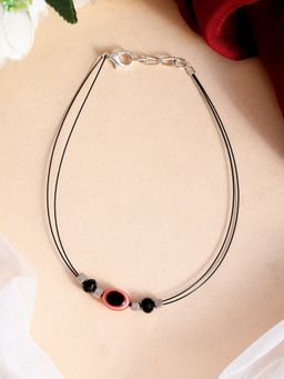 Silvermerc Designs - Women Black Western Evil Eye Thread Anklet