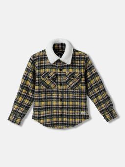 Blue Giraffe - Boys Checked Shacket Collar Full Sleeves Shacket