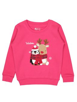 Bodycare - Girls Round Neck Full Sleeves Sweatshirt Fuchsia