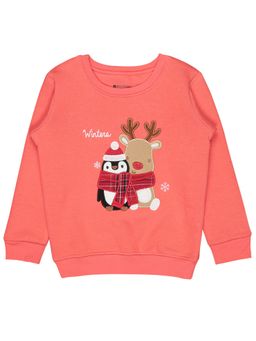 Bodycare - Girls Round Neck Full Sleeves Sweatshirt Peach