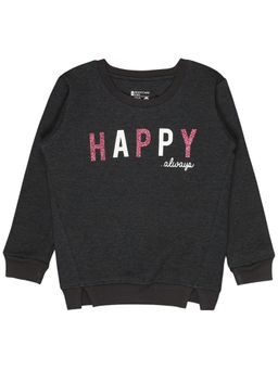 Bodycare - Girls Round Neck Full Sleeves Sweatshirt Anthra Melange