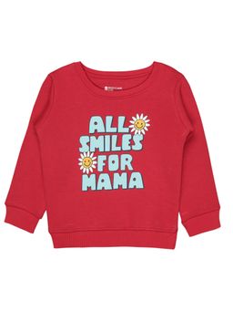 Bodycare - Girls Round Neck Full Sleeves Sweatshirt Red