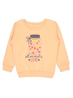 Bodycare - Girls Round Neck Full Sleeves Sweatshirt Peach