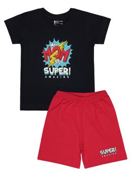Bodycare - Boys T-Shirt & Shorts Black & Red (Set of 2)