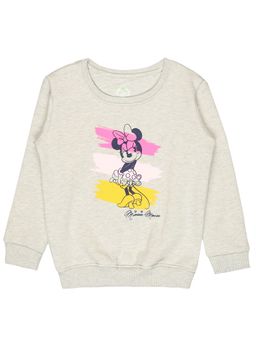 Bodycare - Girls Minnie & Friends Printed Sweatshirt Melange Acru
