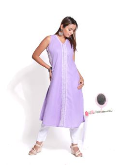 UNDYED - Lavender Cotton Chikankari Kurta