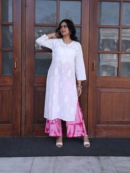 UNDYED - White Cotton Chikankari Embroidered Kurta