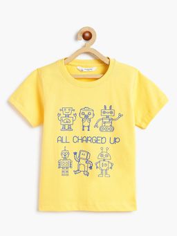 Campana - Boys Yellow Cotton Printed T-Shirt