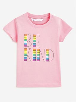 Campana - Girls Pink Cotton Printed T-Shirt