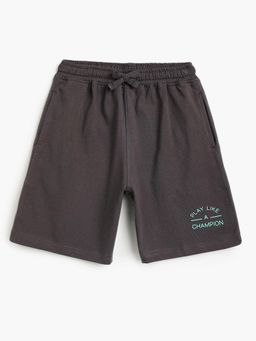 Campana - Boys Grey Cotton Printed Shorts
