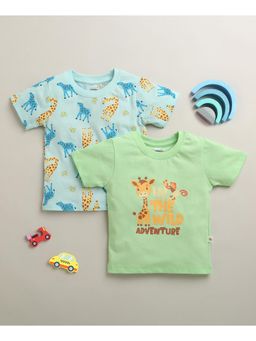 Bumzee - Boys Multi-Colour Cotton Printed T-Shirts (Pack of 2)