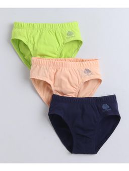 Bumzee - Boys Green Cotton Solid Briefs (Pack of 3)