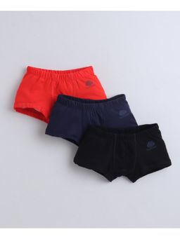 Bumzee - Boys Red Cotton Solid Trunks (Pack of 3)
