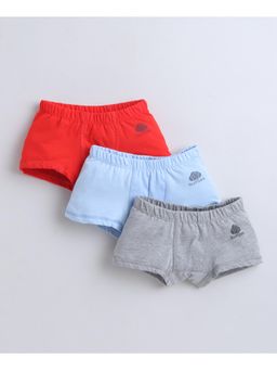 Bumzee - Boys Red Cotton Solid Trunks (Pack of 3)