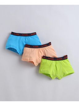 Bumzee - Boys Orange Cotton Solid Trunks (Pack of 3)