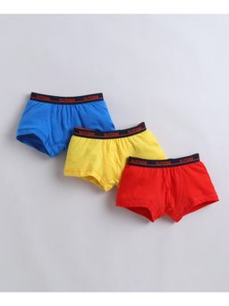 Bumzee - Boys Red Cotton Solid Trunks (Pack of 3)
